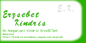 erzsebet kindris business card